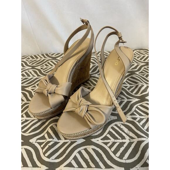 Aldo Beige Platform Shoes with Bow size 10 - Picture 1 of 4